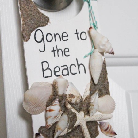 Gone to the Beach door hanger