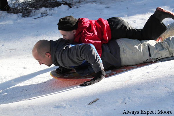 sledding with dad