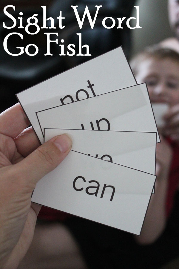 Printable Sight Word Fishing Game for Kindergarten First Grade and