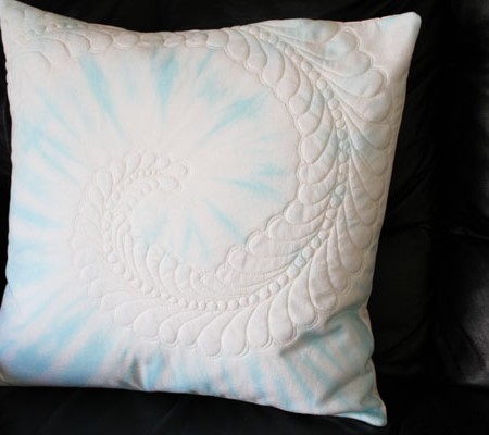 quilted tie dye pillow