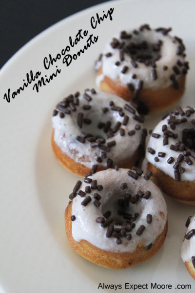 Vanilla Chocolate Chip Mini Donuts