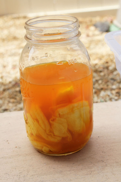 dye in a mason jar