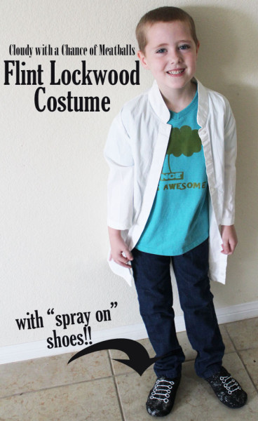 Cloudy with a chance of Meatballs Flint Lockwood costume with Spray on Shoes
