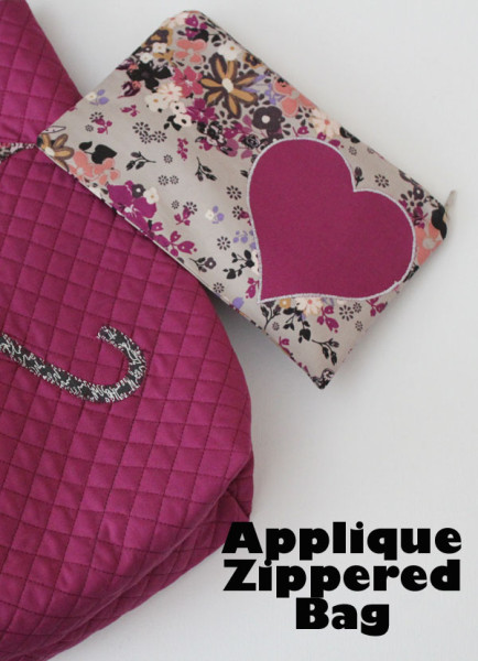 applique zippered bag