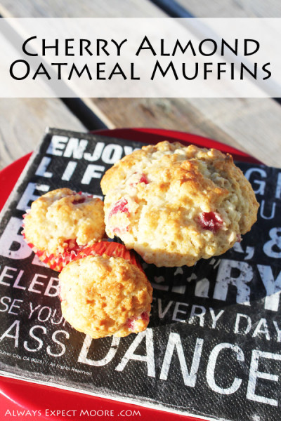 Cherry Almond Oatmeal Muffins