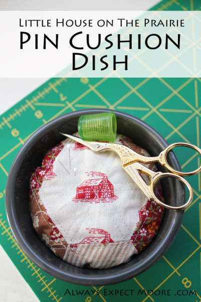 make this simple English Paper Pieced pincushion dish to hold your sewing notions