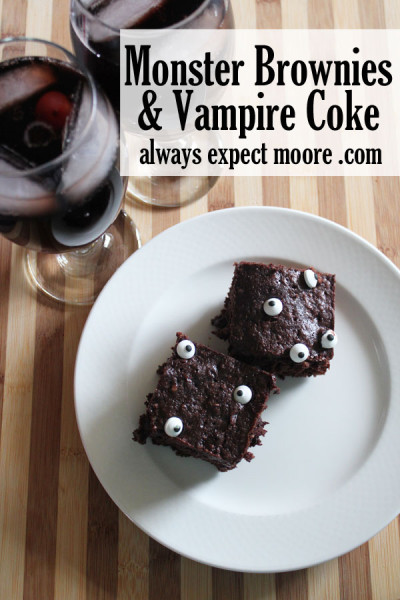 Monster Brownies and Vampire Coke - delicious treats for watching Hotel Transylvania II