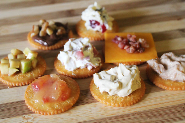 eight different delicious Ritz cracker toppings sweet and savory options