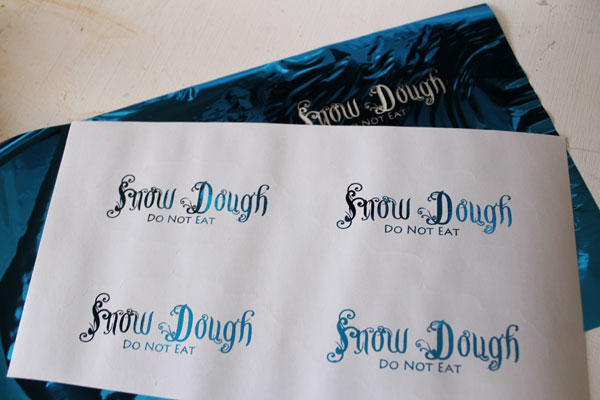 foiled snow dough labels