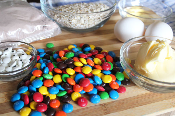 ingredients for monster brownies