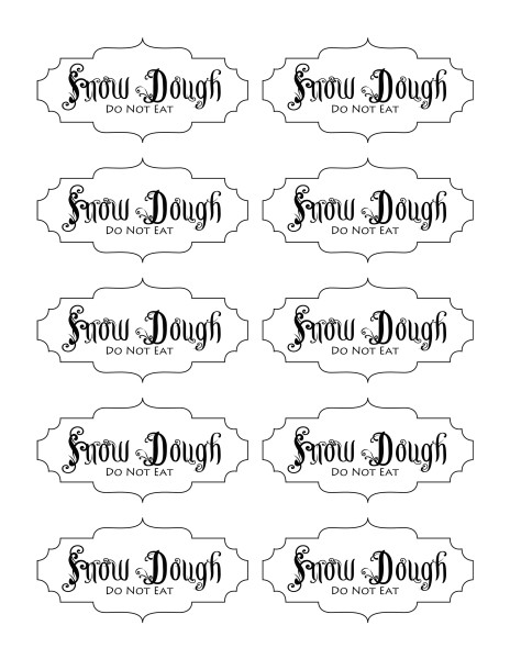 snow dough labels