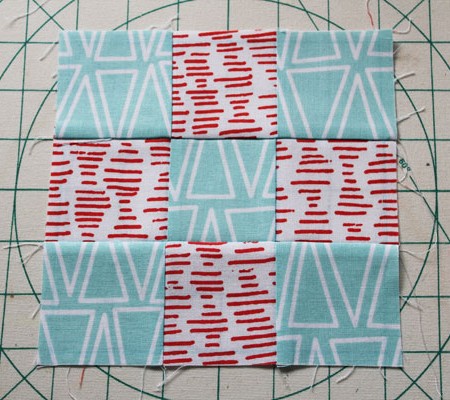 finished nine patch quilt block