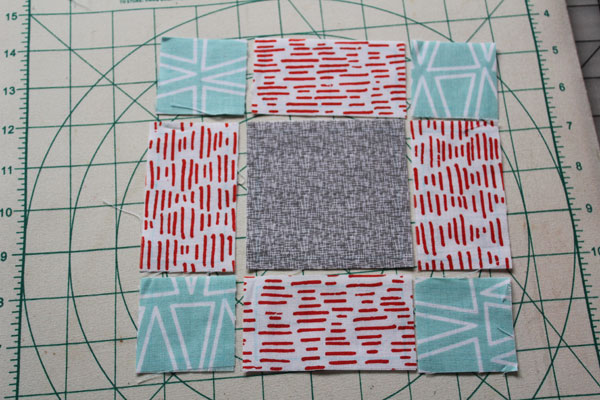 lay out fabric pieces