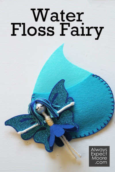 DIY Water Floss Fairy - small winged fairy made with embroidery floss