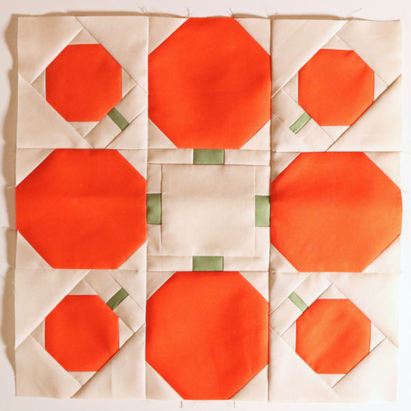 pattern block with orange octagonal shapes