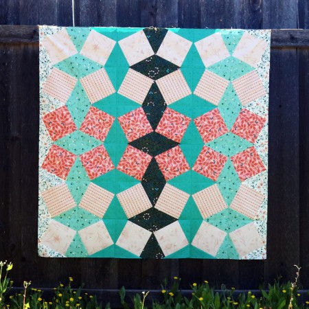 Close cropped square image of the Turned Up Quilt Pattern