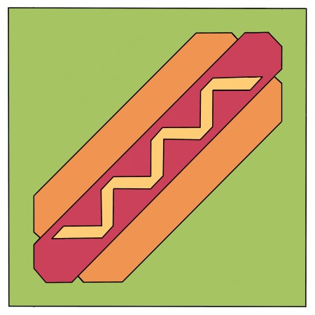 Hot Dog Quilt Block