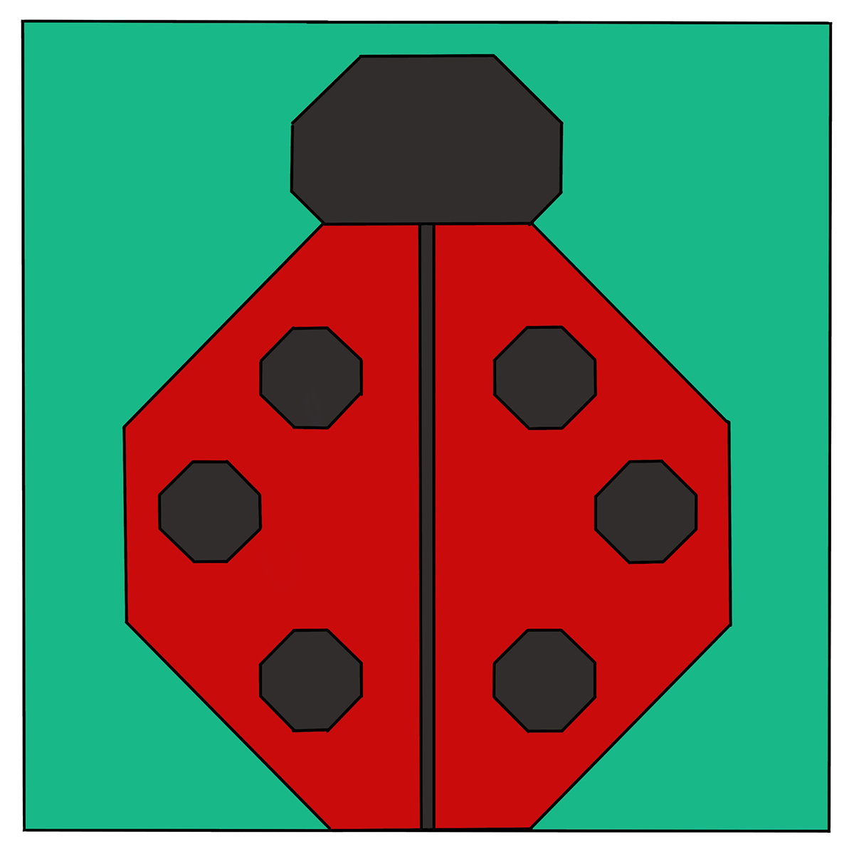 Ladybug quilt block pattern