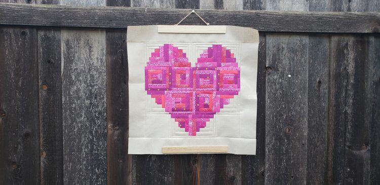 Log Cabin Heart Quilt by Carolina Moore