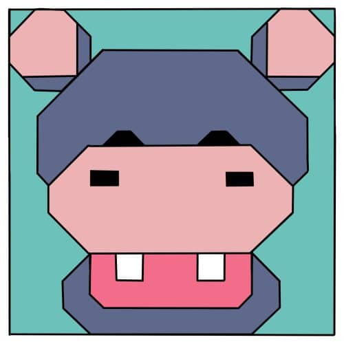 Free Hippo Quilt Block - Always Expect Moore