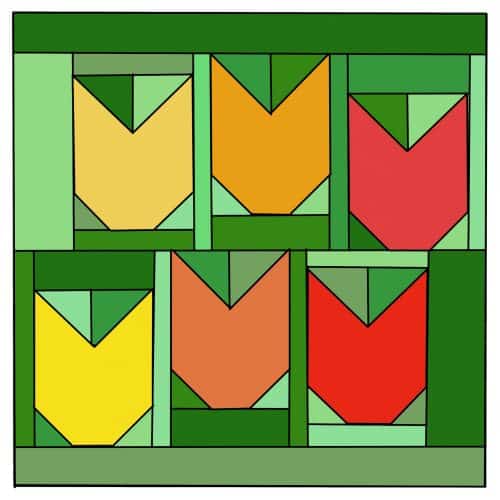 Tulip Farm Quilt Block