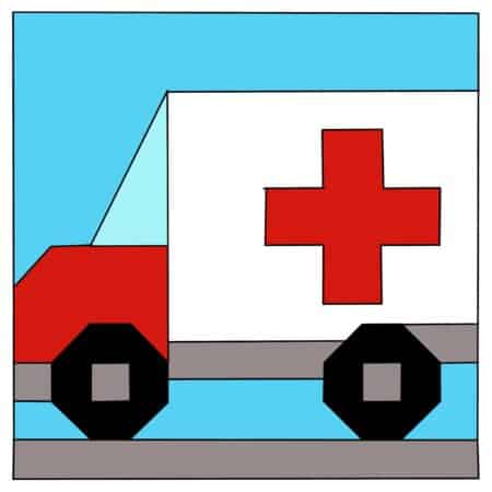 Ambulance Quilt Block