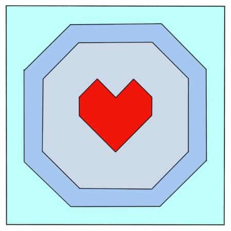 Heart in concentric circles