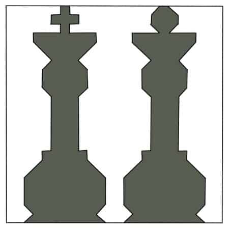 King and Queen Chess Pieces as Quilt blocks